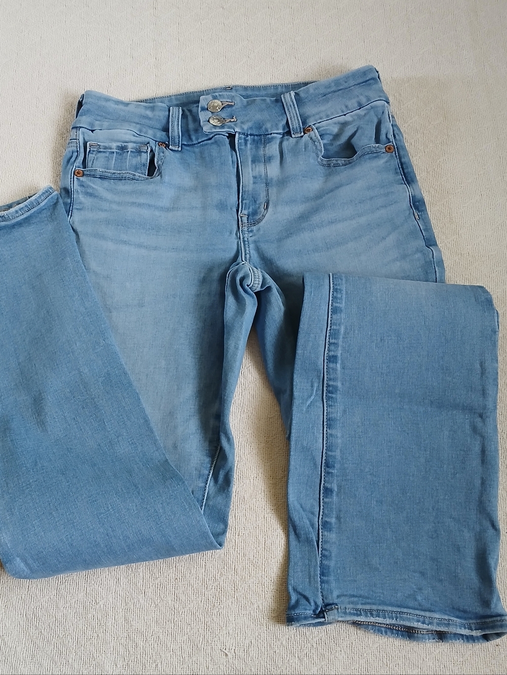 aeo ♡ curvy high-rise skinny kick next level stretch jeans 6 4997
